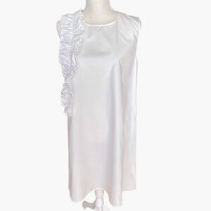 Chepe White 100% Cotton Dress with Ruffle Size Medium